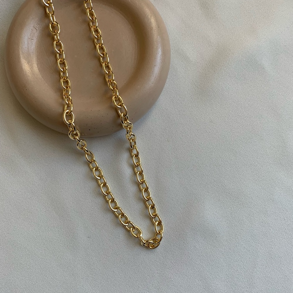 Gold Rolo Chain Necklace - 18 inches - Picture 2 of 7